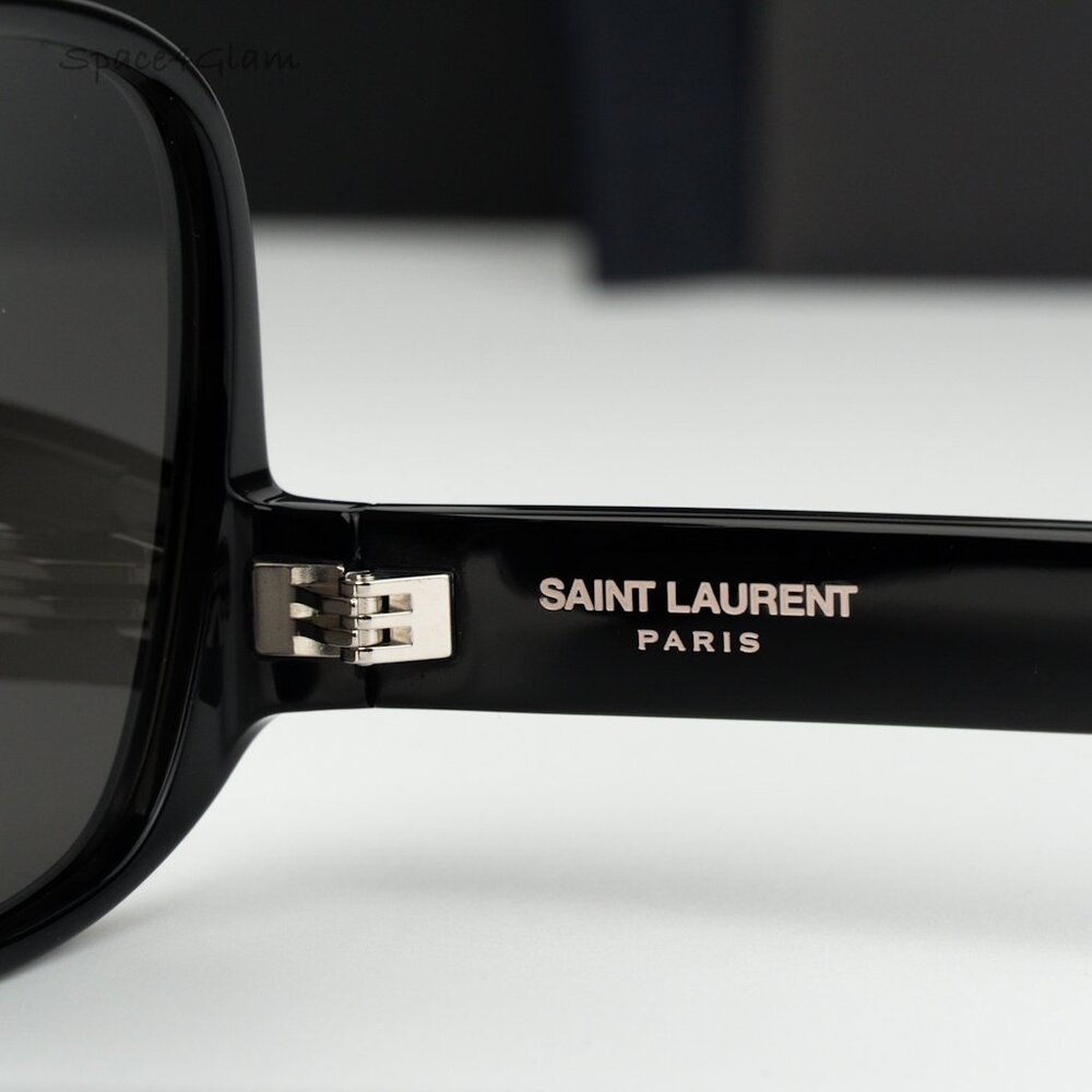 Saint Laurent Women Sunglasses Black Square SL652/F SOLACE 001 NEW AUTHENTIC - Picture 6 of 15
